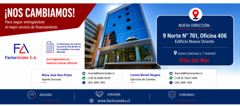 FactorAndes S.A. traslada su sucursal de Viña del Mar a nuevas oficinas